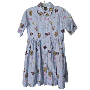 Harry Potter Cakeworthy Small Luna Lovegood Shirt Dress Button Front Cotton EUC